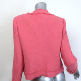 L'Agence Keaton Fringe Tweed Jacket Coral Pink Cotton-Blend Size 2