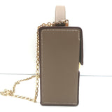 Hermes Cinhetic Boxy Top Handle Bag Etoupe Epsom Leather Chain Strap Crossbody