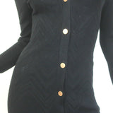 L'Agence Millie Cardigan Black Chevron Knit Size Small V-Neck Sweater