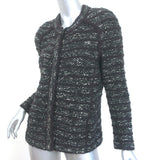 Isabel Marant Etoile Striped Boucle Jacket Iona Black/Purple Wool-Blend Size 40