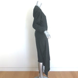 Lemaire Abiti Buttoned-Front Midi Dress Charcoal Wool-Blend Size Medium