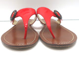 Prada Thong Sandals Red Patent Leather Size 39.5 Flat Slides