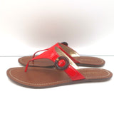 Prada Thong Sandals Red Patent Leather Size 39.5 Flat Slides