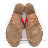 Prada Thong Sandals Red Patent Leather Size 39.5 Flat Slides