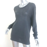IRO Jordan Long Sleeve Tee Charcoal Linen Jersey Size Medium