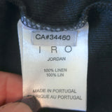 IRO Jordan Long Sleeve Tee Charcoal Linen Jersey Size Medium