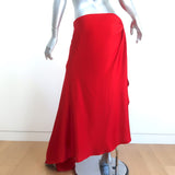 Monse Asymmetric Skirt Red Satin Size 10