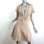 Zac Posen Collared Shirt & Mini Skirt Set Beige Stretch Cotton Size 6/8