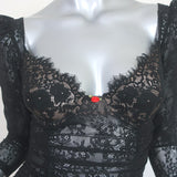For Love & Lemons Ruched Lace Bustier Mini Dress Black Sz Extra Extra Small NEW