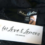 For Love & Lemons Ruched Lace Bustier Mini Dress Black Sz Extra Extra Small NEW