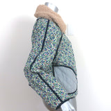 THE GREAT The Short Quilted Reversible Jacket Stone Blue/Floral Print Size 2