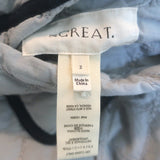 THE GREAT The Short Quilted Reversible Jacket Stone Blue/Floral Print Size 2