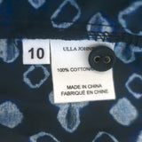 Ulla Johnson Joan Ruffle Dress Ultramarine Printed Cotton Size 10 NEW