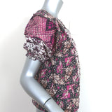 Ulla Johnson Puff Sleeve Top Arusi Fuchsia Printed Cotton-Silk Size 0