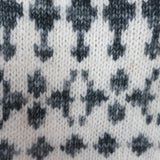 NSF Fair Isle Sweater Ivory/Gray Cotton-Wool Size Small