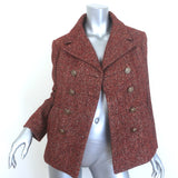 Chanel 18A Tweed Double Breasted Jacket Dark Red Size 36