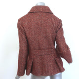 Chanel 18A Tweed Double Breasted Jacket Dark Red Size 36