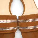 L'Agence Aurelie Bamboo Buckle Slide Sandals Brown Suede Size 7