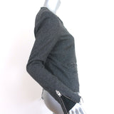 IRO Julianne Metallic Tweed Jacket Dark Gray Wool-Blend Size 3