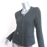 IRO Julianne Metallic Tweed Jacket Dark Gray Wool-Blend Size 3