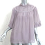 Zimmermann Blouse Lavender Lace-Trimmed Silk-Blend Swiss Dot Size 0