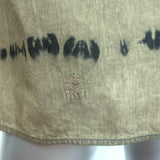 Christian Dior Tie Dye Snap Shirt Olive Cotton Size Small Short Sleeve Top