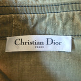 Christian Dior Tie Dye Snap Shirt Olive Cotton Size Small Short Sleeve Top