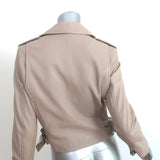 IRO Ashville Leather Moto Jacket Taupe Size 40