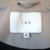 IRO Ashville Leather Moto Jacket Taupe Size 40