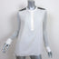 Brunello Cucinelli Monili Epaulette Blouse White Silk Chiffon Size Medium