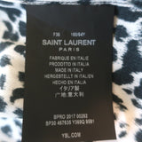 Saint Laurent Sleeveless Button Up Blouse Leopard Print Silk Size 36
