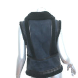 Vince Shearling Vest Navy & Black Size Extra Small