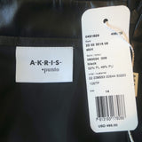 Akris Punto Vegan Leather Flounce Skirt Black Size US 14 NEW
