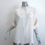 Zimmermann Contrast-Stitch Shirt Cream Silk Size 3 Short Sleeve Blouse