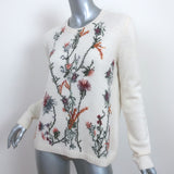 Christian Dior Floral-Embroidered Cashmere Sweater Cream Size 42