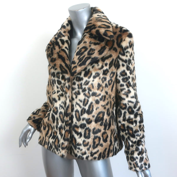 FRAME Cheetah Print Faux Fur Jacket Size Extra Small