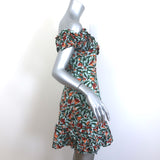 Agua By Agua Bendita Jardín Monarca Ruffled Mini Dress Blue Cotton Size Small