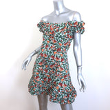 Agua By Agua Bendita Jardín Monarca Ruffled Mini Dress Blue Cotton Size Small