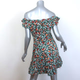 Agua By Agua Bendita Jardín Monarca Ruffled Mini Dress Blue Cotton Size Small