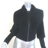 AllSaints Adria Shearling Bomber Jacket Black Size Medium