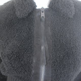 AllSaints Adria Shearling Bomber Jacket Black Size Medium