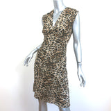 L'Agence Sleeveless Sheath Dress Leopard Print Chiffon Size 2