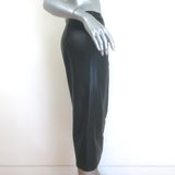 L'Agence Milann Vegan Leather Button-Front Midi Skirt Black Size 4