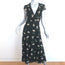 Reformation Carina Midi Wrap Dress Black Floral Print Crepe Size Small