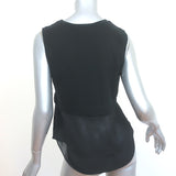 A.L.C. Layered Tank Top Palmer Black Knit & Silk Size Small Sleeveless Blouse