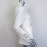 Cinq a Sept Cheyenne Rhinestone Pin Blazer Ivory Crepe Size 0