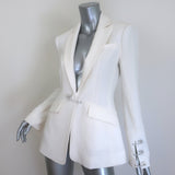 Cinq a Sept Cheyenne Rhinestone Pin Blazer Ivory Crepe Size 0