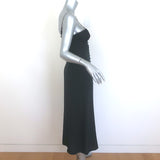 The Kooples Rhinestone-Strap Midi Dress Black Silk Size 1