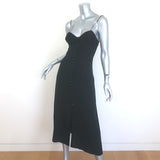 The Kooples Rhinestone-Strap Midi Dress Black Silk Size 1
