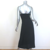 The Kooples Rhinestone-Strap Midi Dress Black Silk Size 1